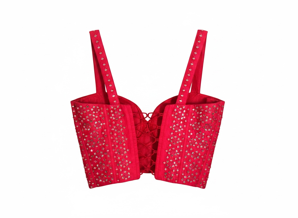 Corset - Red with Small Mirrors