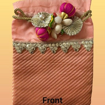 Peach Toned Striped Bag