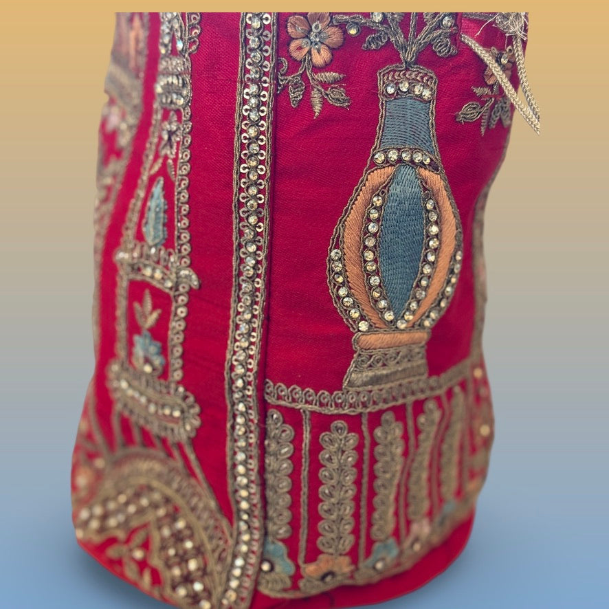 Red Peacock Potli Bag