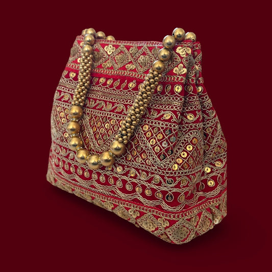 Cherry Red Potli Bag