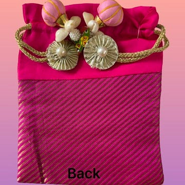 Hot Pink Striped Potli