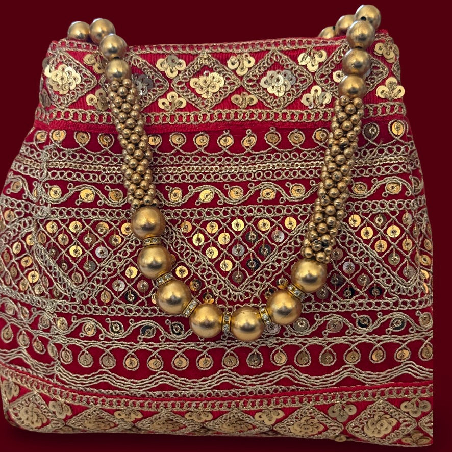 Cherry Red Potli Bag
