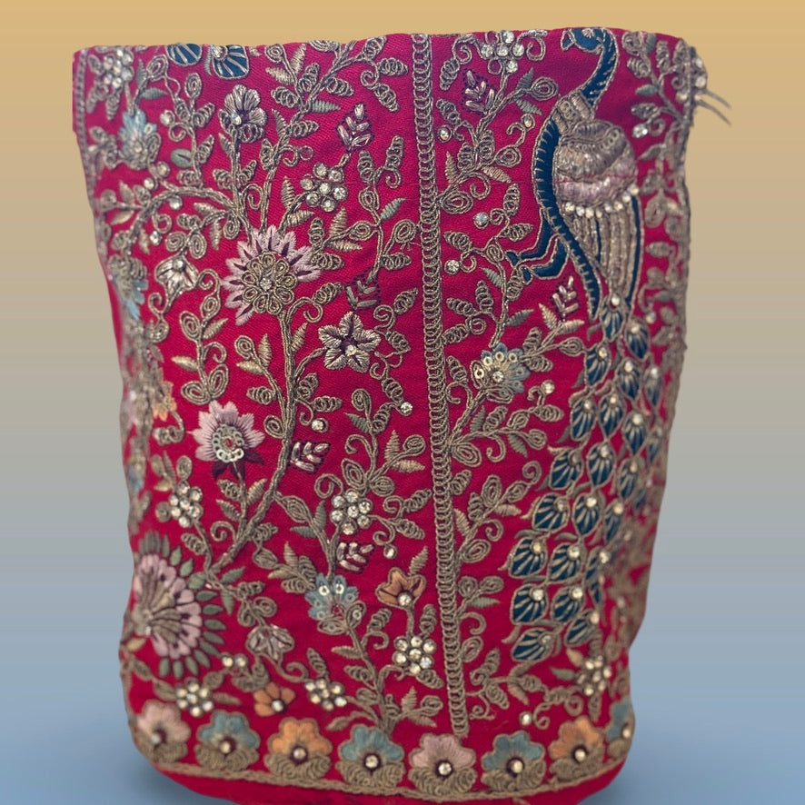 Red Peacock Potli Bag