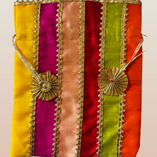 Vibrant Striped Phulkari Bag