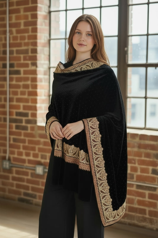 Black Velvet Shawl