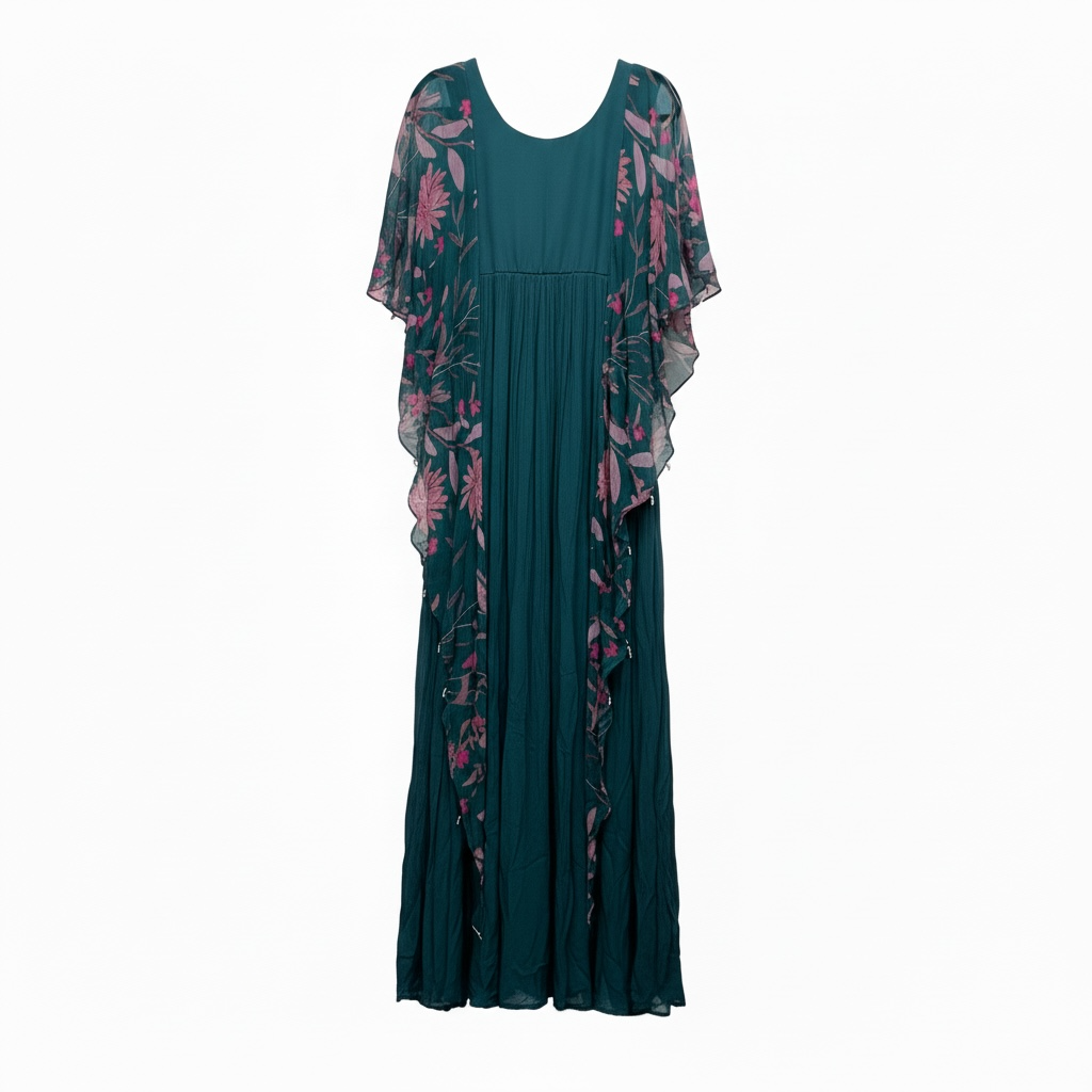 Crystal Teal Floral Kaftan