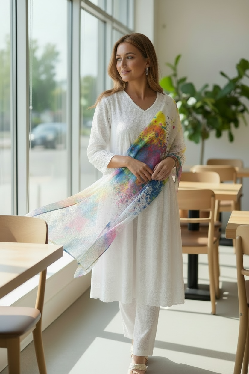 White Cotton Pant Suit